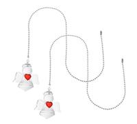jojofuny 2pcs Ceiling Fan Cord Extension Pullers with Angel Wing Crystal Pendant Pull Chain Replacement for Fan Handles Elegant Decorative String Connectors