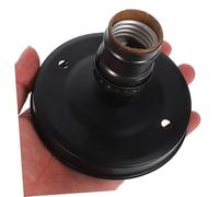 jojofuny 2pcs Ceiling Lamp Holder Aluminum Bulb Socket Retro Pearl Black Finish Industrial Decorative Base for DIY Home Lighting Fixtures in Living Bedroom