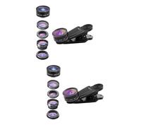 jojofuny 2pcs Cell Phone Camera Lens Kit Fish-eye Wide Angle Macro Teleconverter Cpl Polarized Lens High Definition Easy to Install for Smartphones