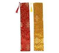 jojofuny 2Pcs Chinese Painting Scroll Storage Bag Durable Calligraphy Work Collection Pouches Yellow Red Protects Art from Dust Moisture for and Artwork Organization