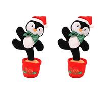 jojofuny 2pcs Christmas Dancing Plush Toy Singing Talking Gingerbread Man with Light Festive Home Decoration for Boys and Girls Xmas to Brighten Holiday Atmosphere