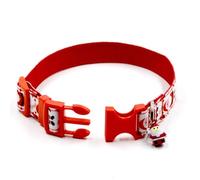 jojofuny 2pcs Christmas Pet Collar for Dogs and Cats with Santa Claus Print, Adjustable Size S, Red Imitation Nylon Material, Quick-release Buckle, for Decoration and Daily Use