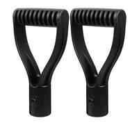 jojofuny 2pcs D Shaped Plastic Replacement Shovel Handle with No Burr Design, Black Garden Fork and Spade Grip Cover, Sturdy and Comfortable for Gardening Tools