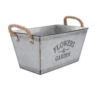 jojofuny 2PCS Decorative Iron Sheet Flower Buckets Multi-purpose Rustic Planter Tubs for Fresh and Dried Flowers for Indoor Outdoor Gardening Medium and Small
