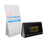jojofuny 2PCS Desk Calendar Spiral Bound Flip Design Desktop Planner with Monthly View for Office School Home Use Stand Up Organizer