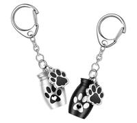 jojofuny 2pcs Dog Ash Key Pendant Aluminium Alloy Urn with Strong Lid for Pet Ashes Memorial Keepsake Hanging Ornament Suitable for Family and Friends at Memorable Place