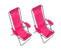 jojofuny 2pcs Dollhouse Beach Miniature Chair Decorations Pink Miniature Accessory