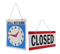 jojofuny 2pcs Double Sided Pvc Door Signs with Hanging Chain, Reusable Waterproof Business Open and Closed Indicators for Office and Home Use