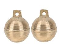 jojofuny 2pcs Earth Bell Brass Dog Bells Cattle Sheep for Pet Collar for Dog Walking and Outdoor Activities