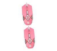 jojofuny 2pcs Ergonomic Pink Gaming Mouse Dpi Buttons Computer Accessory Usb Mouse Macro Programming Comfortable Texture