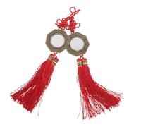 jojofuny 2pcs Feng Shui Bagua Mirror Hanging Ornaments, 4.8cm Copper Eight Trigrams Pendant with Twelve Zodiac Symbols, Outdoor Wall Decor for House Entrance, Traditional Chinese Feng Shui
