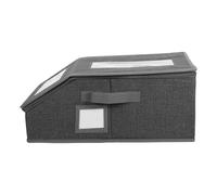 jojofuny 2pcs Foldable Baseball Cap Organizer with Window and Zipper Lid - Stackable Hat Storage Box for Closet Casual Hat Storage Container Dark Grey