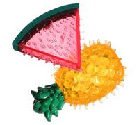 jojofuny 2pcs Freezable Cooling Dog Chew for Puppies, Soft Fruit-Shaped Teething Pineapple Watermelon, Interactive Hydrating Pet for Small Dogs in Summer