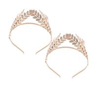jojofuny 2pcs Gold Leaf Crown Vintage Greek Goddess Bridal Headpiece with Detailed Leaf Accents Elegant Gold Plated Hair Accessories for Weddings Parties and Cosplay Events