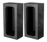 jojofuny 2pcs Graphite Ingot Molds for Metal Refining with Dense Polished Inner Wall and Oil Groove Structure, Heat Distribution and Stability to 1800℃, Suitable for Laboratory and Inert