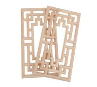 jojofuny 2pcs Hand Carved Wood Appliques for Furniture and Wall Decor Decorative Wooden Onlays for Cabinets Doors Wardrobes Classic Charm Embellishments
