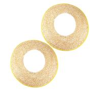 jojofuny 2pcs Hard Hat Sun Visor Straw Helmet Brim Wide Brim Wheat Straw Shade for Construction Workers Gardening Sanitation Lightweight Protective Random Color