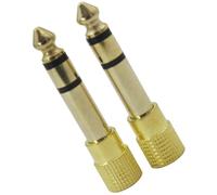jojofuny 2pcs Headphones Adapter 3.5mm to 6.5mm Audio Jack Adapter Metal Plug and Play Wide Compatibility Golden for Audio Devices