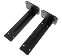 jojofuny 2pcs Heavy Duty Shelf Support Angled Brackets Black Matte Triangle Wall Mounted Brackets for Tv Cabinets Kitchen Bathroom Shelves Desk Fixing and Space Saving Storage