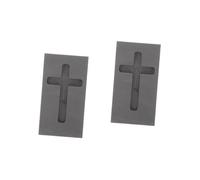 jojofuny 2pcs High Purity Graphite Mold for Jewelry Melting Cross Shape Casting Mold with Oil Groove Thermal Stability Crucible for Gold Silver Volume Metal Melting