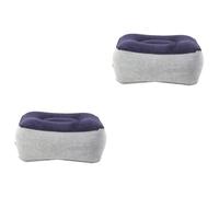 jojofuny 2pcs Inflatable Footrest Cushion with Skin Friendly Flocking Travel Foot Stool for Airplane and Train Easy Inflate Deflate Leg Elevation Support to Circulation and Reduce Fatigue
