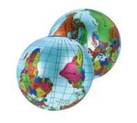 jojofuny 2Pcs Inflatable Globe Balls for Educational Geography for Vibrant World Map Design Lightweight Blow Up Globe for Fun Learning and