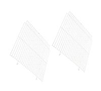 jojofuny 2pcs Iron Mesh Divider Panels for Small Animal Cages, Universal Compatibility, Easy Cleaning, Suitable for Hamster Habitat and Small Pets Enclosure, White Metal Mesh Separation