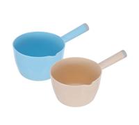 jojofuny 2pcs Japanese Style Water Ladle for Kitchen and Home Ergonomic PP Material Cooking Scoop with Smooth Surface Practical and Clean Water Holder in Blue and Beige