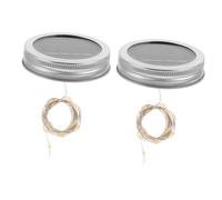 jojofuny 2pcs Jar Lid Solar Garden Lights Led Solar Power String Lights Warm White Decorative Lamp for Outdoor for Party