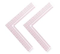 jojofuny 2pcs L-Square Ruler Set for Sewing - Plastic 90 Degree Measuring Square with Built-in Scale, Tailor Pattern Maker Clothing Design Tool for Fabric Cutting and Dressmaking