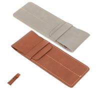 jojofuny 2pcs Leather Pen Protective Bag Pouch for Two Pen Simple Style Elegant Design Holds Tightly Protects from Scratches for Office and Home Use Assorted Style