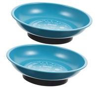 jojofuny 2pcs Magnetic Needle Tray Pin Organizer Dish Blue Stainless Steel Magnet Bowl Shape round Decorative Sewing Storage DIY Crafts