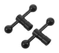 jojofuny 2pcs Metal Clamp Knob for Mic Stand with Knurled Matte Finish, Nickel Plated 7.5x3.2x1.3cm, Compatible with Boom Microphone Stand and Desktop Mounts for Stable Positioning