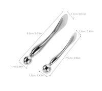 jojofuny 2pcs Metal Eye Cream Applicator Stick Set with Facial Massage Roller and Scoop, Medium and Large Size Beauty Tool for Puffiness Reduction and Precise Skincare Application