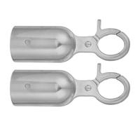 jojofuny 2pcs Metal Rope End Caps with 32mm Diameter Snap Hook, Heavy Duty Cord End Stoppers for Rope Barriers, Suitable for Hospitality and Event Safety Queue Control