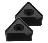 jojofuny 2pcs Mic Stand Flag Microphone Logo Cover Black Triangle for Conference Professional Interviews Hosting Supply