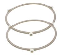 jojofuny 2pcs Microwave Turntable Holder Oven Support Rings with Three Small Rollers, High Temperature Resistant Lightweight Polymer Material for Heating Food Random Color