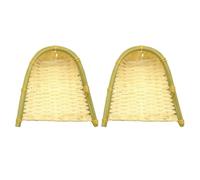 jojofuny 2pcs Mini Bamboo Woven Dustpan Set, Decorative Handicraft Dustpan Props for Photography and Wall Hanging, 16x16cm Bamboo Craftwork for Home and Kitchen Decor