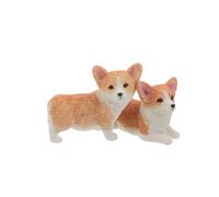 jojofuny 2pcs Mini Corgi Figurine Resin Animal Model Cute Tiny Dog Sculptures for Car Dashboard Decoration Vibrant Resin Miniature Dogs for DIY Moss Landscape and Home Display