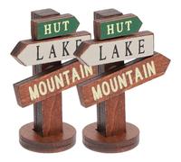 jojofuny 2Pcs Miniature Wooden Sign Posts Fairy Village Decor Garden Micro Landscape Ornaments 4×1.3×5.3Cm Mini Road Signs for Outdoor Patio Lawn Accessories