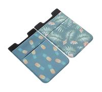 jojofuny 2pcs Mobile Phone Back Wallet Adhesive Cards Holder for Credit Cards Ids Fashionable Smartphone Back Pouches Leaf Pineapple Pattern
