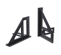 jojofuny 2pcs Multi-angle Measuring Ruler for Woodworking, Lightweight Aluminium Alloy 45/90 Degree Miter Triangle Ruler with Precision Marking Support, for Furniture Crafting