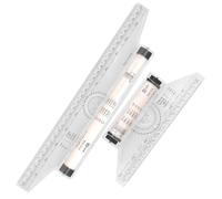 jojofuny 2Pcs Multi-Purpose Drafting Rolling Ruler Set 15Cm 30Cm Plastic Parallel Drawing Rulers with Depth Gauge for Engineers and Technical Drawing