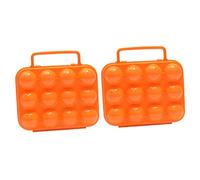 jojofuny 2pcs Orange Egg Storage Holders Folding Egg Cases with Design for Outdoor Use Portable and Crush-resistant for Camping and Picnics