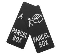 jojofuny 2pcs Parcel Box Identification Sign, Outdoor Parcel Box Indicator Sign, Acrylic Black, Weatherproof Self-adhesive Mounting, for Commercial Space and Package Areas