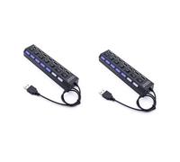 jojofuny 2pcs Port Usb Hub Individual for Data Transfer Black Usb Splitter for Pc and Laptop and Easy to Use