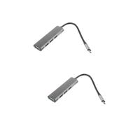 jojofuny 2pcs Port Usb Hub Usb-c to Multiple Adapter Laptop Splitter High-speed Stylish Aluminum Efficient