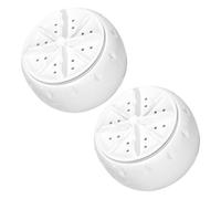 jojofuny 2PCS Portable Mini Washing Machines Automatic Table Top Washer USB Power Supply and Bottom Suction Cups for Travel, RV, and Apartment Laundry Plastic Compact Washer