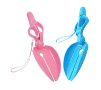 jojofuny 2pcs Portable Pet Scooper Pooper Scooper Picking up Clip Made of Sturdy Smooth Plastic Easy to Clean for Yard Grass Garden Waste Removal