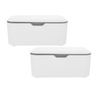 jojofuny 2pcs Portable Reusable Wipes Storage Boxes with Lid Travel Wipe Holder and Refillable Dispenser Container for Home Office Nursery and Easy to Clean Gray Case
